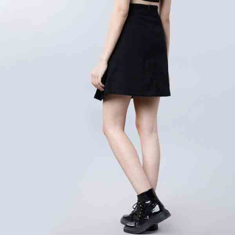 Black Mini A-Line Skirt