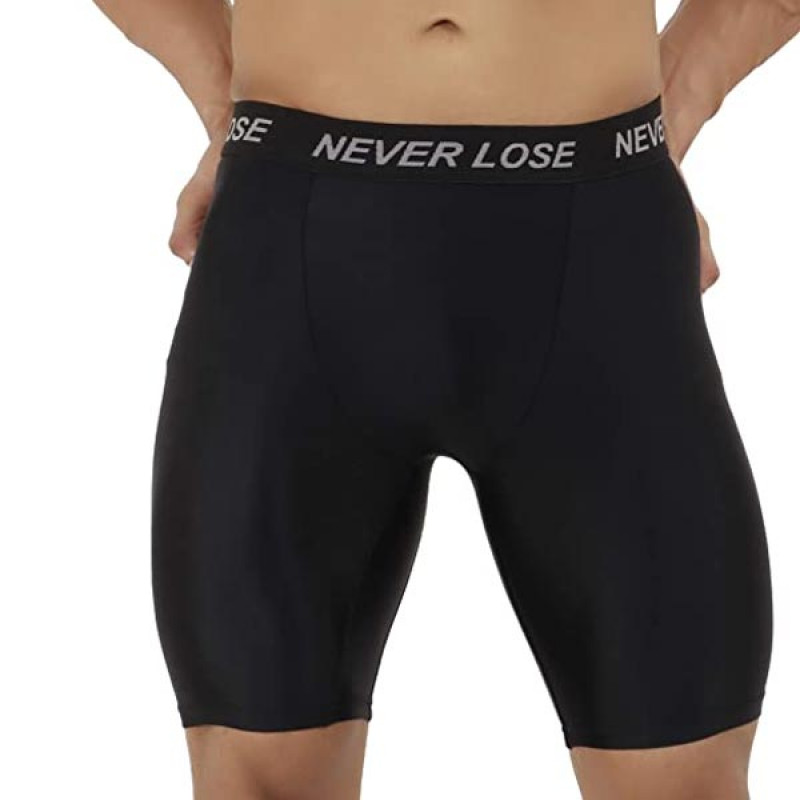 Never Lose Men's Nylon Sports Half Compression Pant