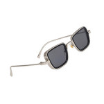 Adam Jones UV Protected Goggles Branded Metal Body Silver Black Lens inspired from Kabir Singh Sunglass for Men and Boys