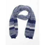 Men Blue & Grey Beanie With Muffler Set